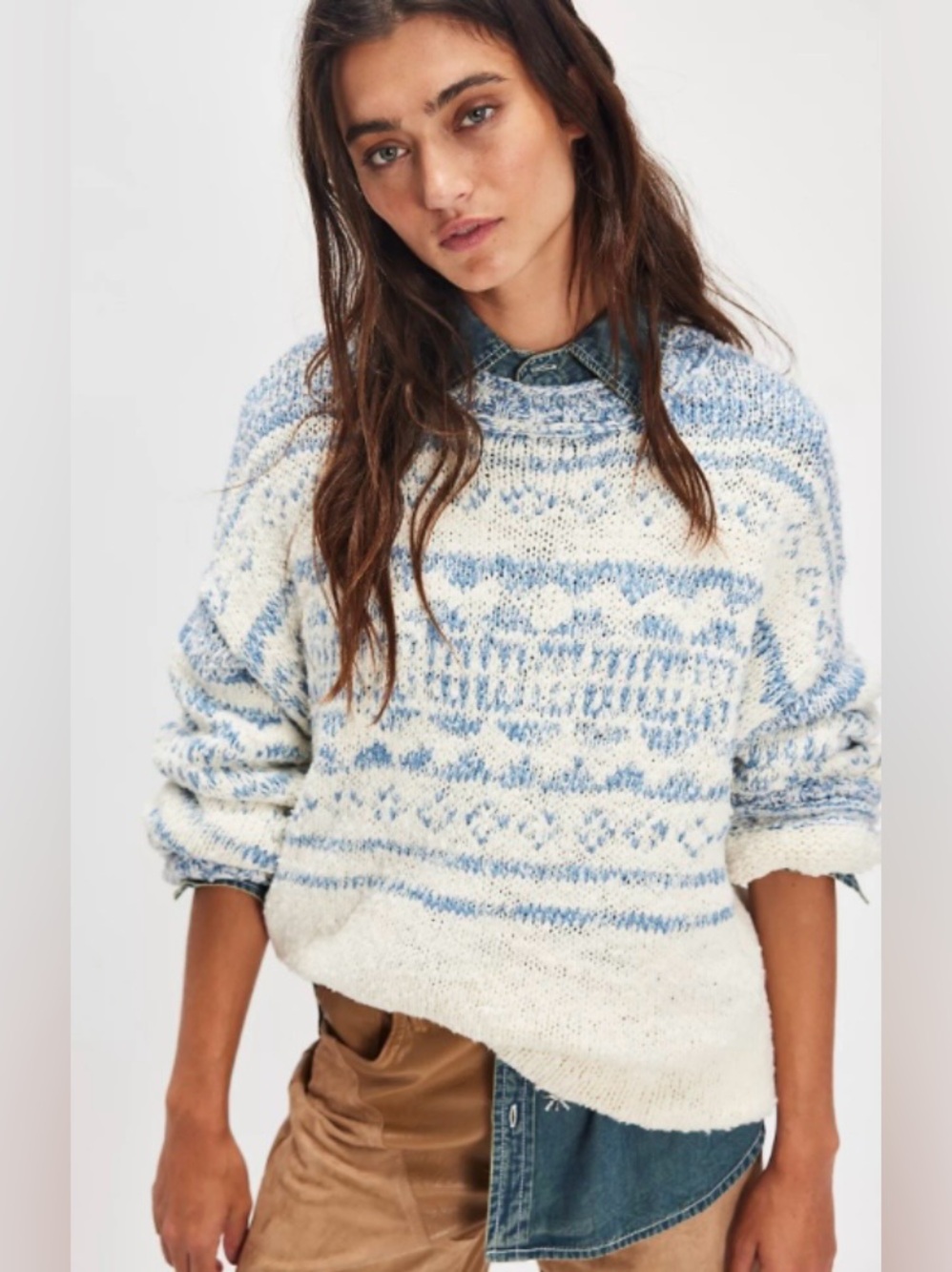 Free People Dani Pattern Sweater Size M